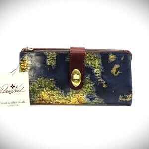 PATRICIA NASH Annesley Genuine Leather Greek Map Bifold Wallet
